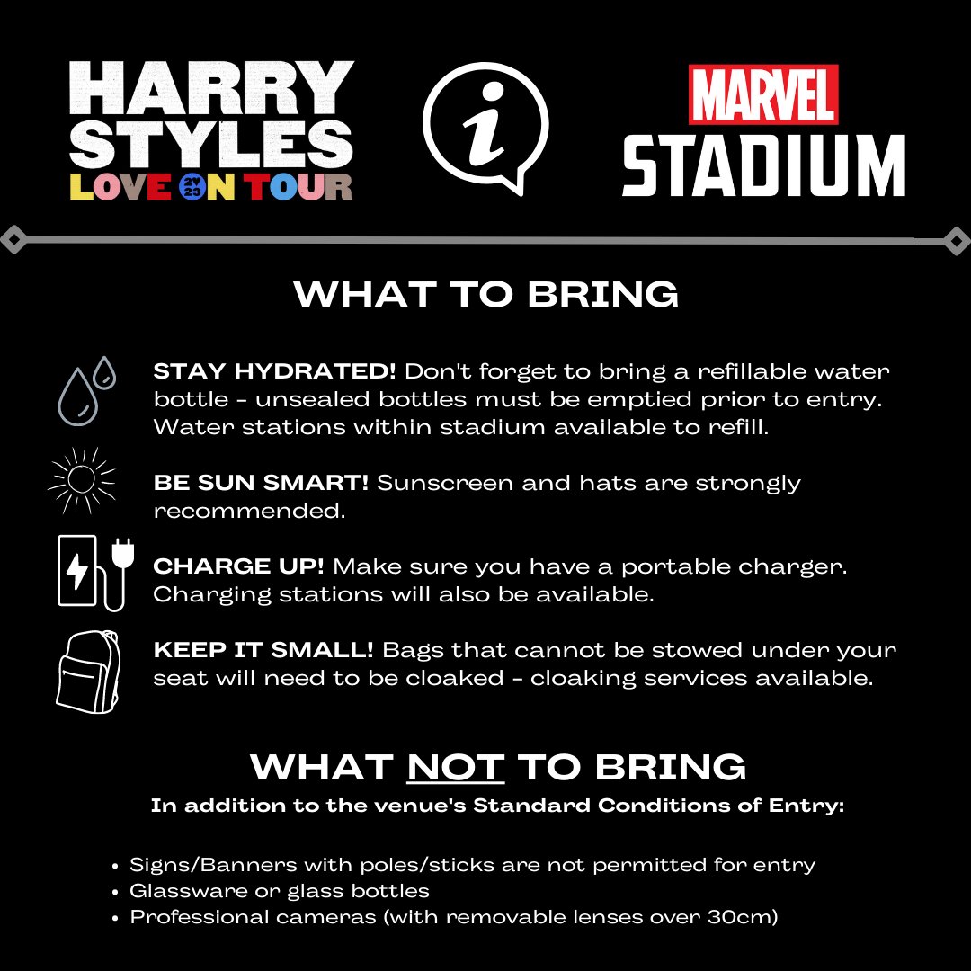 marvelstadiumau's tweet photo. 🍒Melbourne, you're next!

Make sure you’re ready for the Harry Styles Love on Tour concert by following the information above, as we count down the DAYS until Harry hits the stage at Marvel Stadium💖

Stay up to date via our website: https://t.co/pYvioIpGAe https://t.co/SAfdGL5SRD