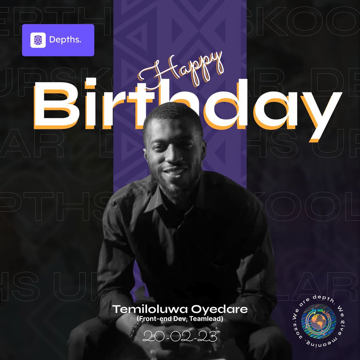 creativenebulla's tweet photo. Happy Birthday to our one and only @_stephentony_  words can’t describe how resourceful and growth-driven you have become over the past year. 
We’ve felt your impact immensely in our community. Thank you for sharing your skill, dedication and grit with us at Depths. Cheers 🚀🎉 https://t.co/56MhIvxiwl