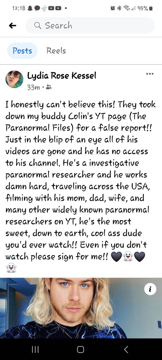 LydiaRosekessel's tweet image. #JusticeForParanormalFiles
Please go sign so our favorite paranormal investigator @BrowenColin can get his page back for the @PFilesOfficial I&apos;m heartbroken!💔💔💔 chng.it/PQp4dW48yL