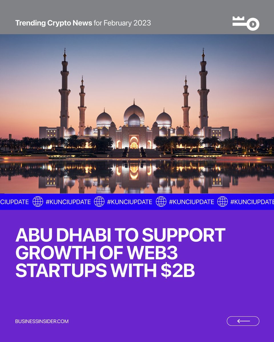 Kuncicoin_id's tweet photo. 2/2

3. KnowOrigin, eBay’s NFT Platform, Launches Creator Smart Contracts
4. Abu Dhabi To Support Growth Of Web3 Startups With $2B
5. Sony Strikes Into Web3 with Startale Labs Enterprise

#PAKAIKUNCICOIN #kunciupdate #kuncicoin #kuncicoinindonesia #cryptocurrency https://t.co/Q2QtkpJosF