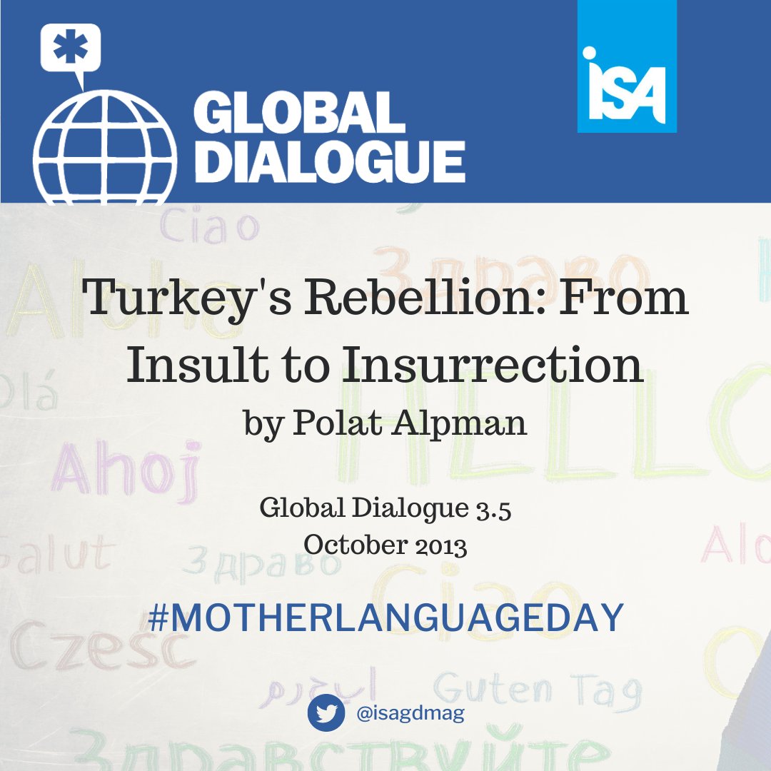 isagdmag's tweet photo. โ๏ธ Polat Alpman wrote about the Gezi Park protests in ๐น๐ทTurkey (2013), with hunger strikes in prisons demanding legal defense in their's mother tongue.
๐ We recover this #PastButCurrent article on this International #MotherLanguageDay
โก๏ธ ๐ https://t.co/mzMAiwabOA https://t.co/hauSpvZJN4