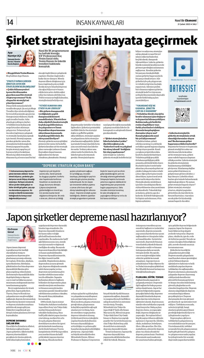 Nasıl Bir İK her Salı Ekonomim Gazetesi’nde !