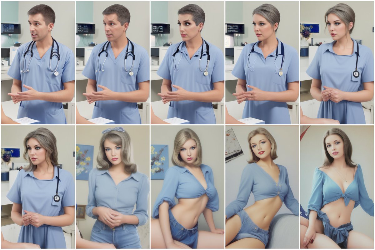 morph2413's tweet photo. Transformation from male doctor to female https://t.co/Ucz1HHBKrs
