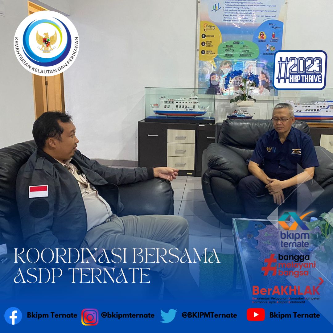 #SahabatBahari, Pagi tadi Kepala BKIPM Ternate Melaksanakan Giat Koordinasi bersama pihak ASDP Ternate, kegiatan ini dilaksanakan dalam rangka menjalin kerjasama terkait pengawasan yang dilaksanakan di pelanuhan ASDP Ternate.
#KKPThrive #KKPGOID #EkonomiBiru #MenteriKKP