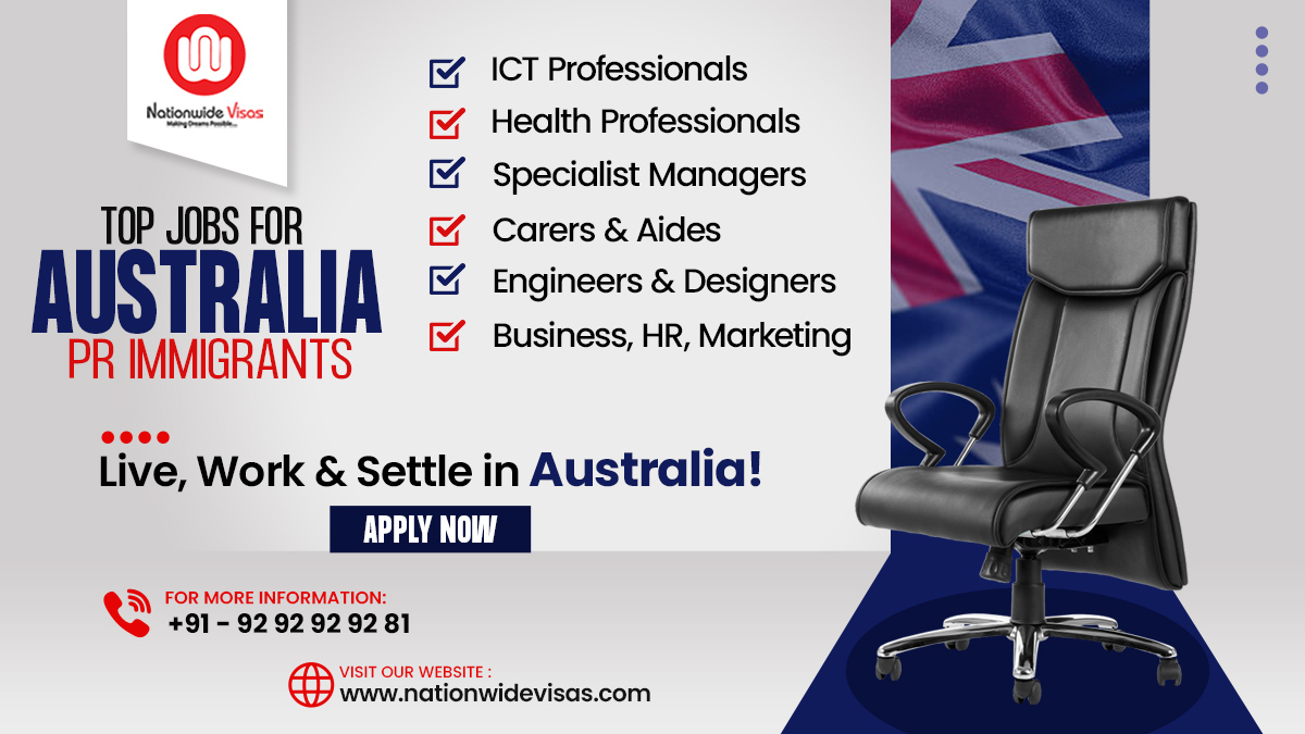 Live, work and settle in Australia!

Top 10 jobs are featured highly on demand lists of target occupations in Australia.

Call Now +91- 9292929281 or DM your Contact details to get a call back!

#PRBenefits #AustraliaBenefits #Top10jobsinaustralia #AustraliaPR #nationwidevisas