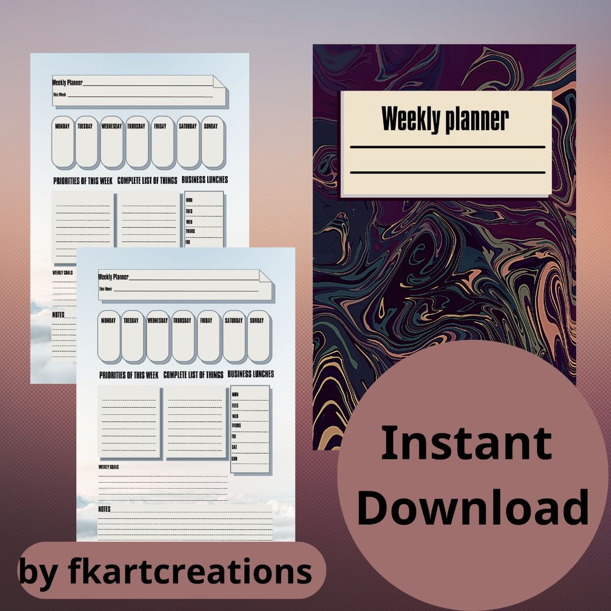 fotiskappa's tweet photo. Weekly Planner, instant download files on #etsystore
link https://t.co/qnHVuuWh0Z
#weeklyplanner #printables #printable #notebook #journal #booktwt #notes #weeklynotes #goals #goalsetting #writing #planner #planners #etsy #etsyshop #instantdownload #print #Prints #printathome https://t.co/hhv9Q7WlLE