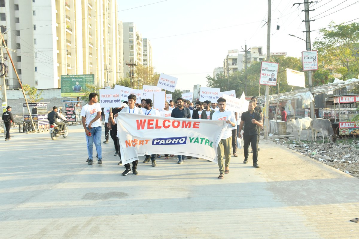ClassesBewise's tweet photo. Conducted 1st Educational Yatra of India - #NCERT_PADHO_YATRA covering 15 km in Kota to make students aware of the importance of 'NCERT Reading'. Most important but most ignored book.
Thanks, @bharatjodo Yatra &amp; @RahulGandhi Ji, for showing us a novel way to create awareness. https://t.co/AuvRum3RHi