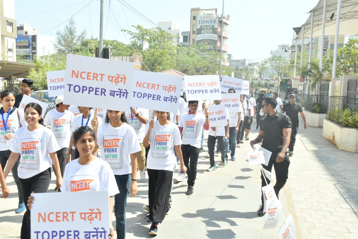 ClassesBewise's tweet photo. Conducted 1st Educational Yatra of India - #NCERT_PADHO_YATRA covering 15 km in Kota to make students aware of the importance of 'NCERT Reading'. Most important but most ignored book.
Thanks, @bharatjodo Yatra &amp; @RahulGandhi Ji, for showing us a novel way to create awareness. https://t.co/AuvRum3RHi