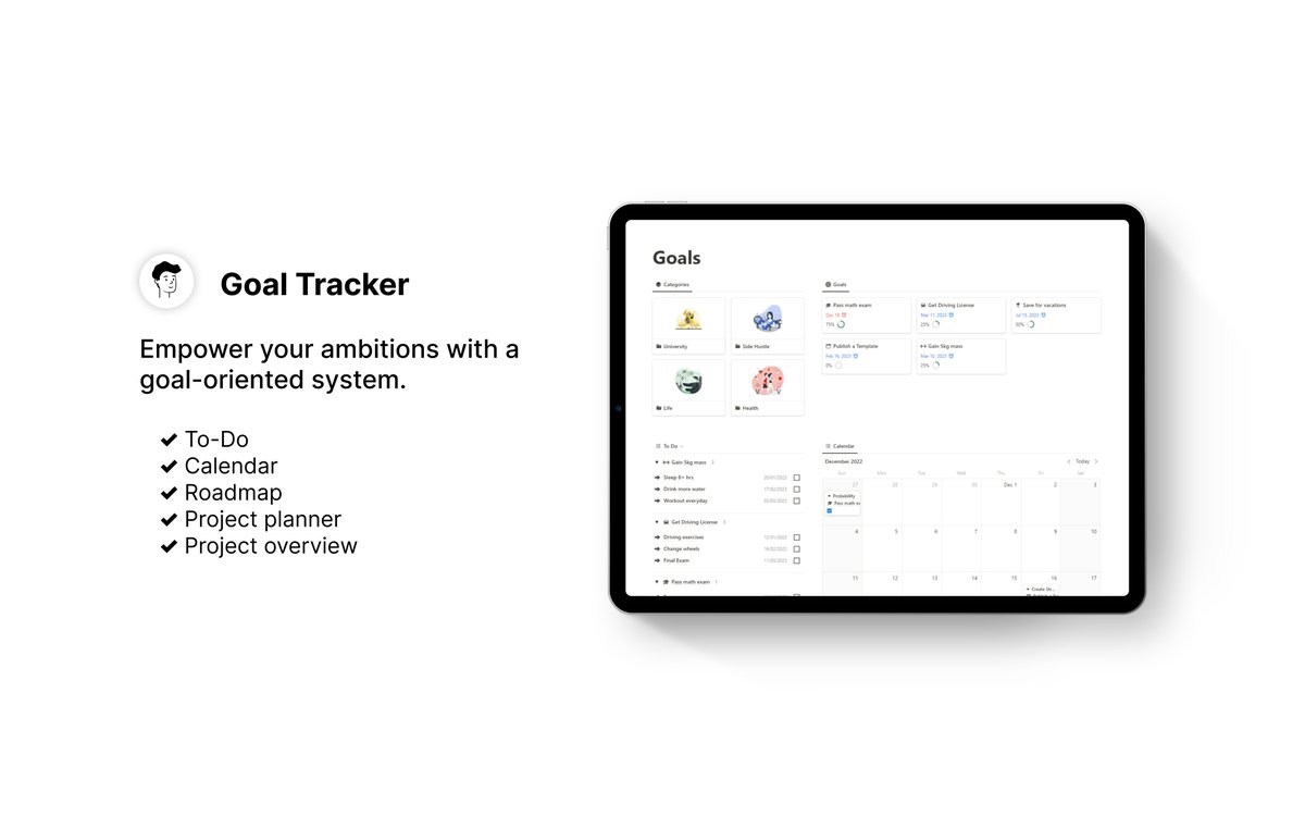 _heydave's tweet image. ANNOUNCEMENT

I&apos;m launching Goal Tracker for @NotionHQ.

Do you have a project? 
Well, identify the structure and define steps to achieve it.

It&apos;s worth 20$ but I&apos;m launching it for FREE for the next 24hrs.

Follow @_heydave, retweet &amp;amp; reply.

I&apos;ll DM you a copy of it.