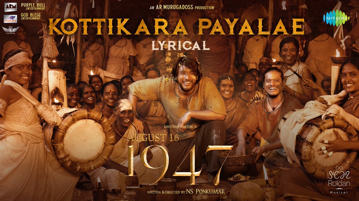 GkCrazyfans's tweet photo. https://t.co/D3DJbSe9ZF

Here you go, the first single from #1947August16 🔥
#GauthamKarthik #GK17
#KottikaraPayalae -a fun-filled “RAG-ON” song

Let us hear what the people of “Sengadu village”got to say about “Paraman”
 @ARMurugadoss @Gautham_Karthik @NsPonkumar @VijaytvpugazhO https://t.co/9hFDtfzWuU