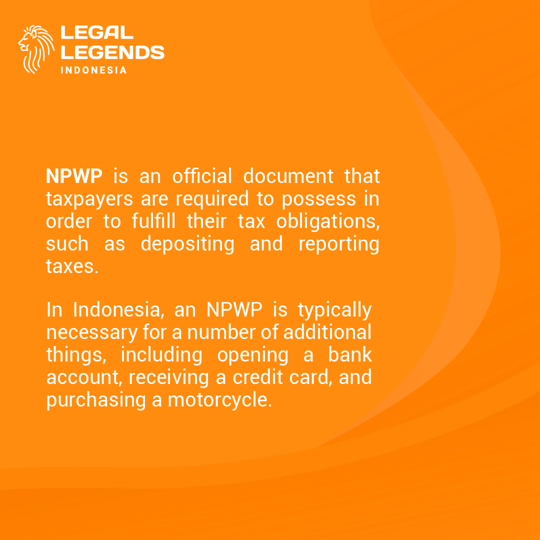 LegalLegendsID's tweet photo. If you're living and working in Indonesia, you'll need to get an NPWP. It's a unique tax ID that helps the government keep track of your earnings and taxes. 

#npwp #balibusiness #baliexpats #baliwork #balilife #balitips #canggucommunity #canggu #bali #baliinfo #balinews https://t.co/ye4n1zxlk3