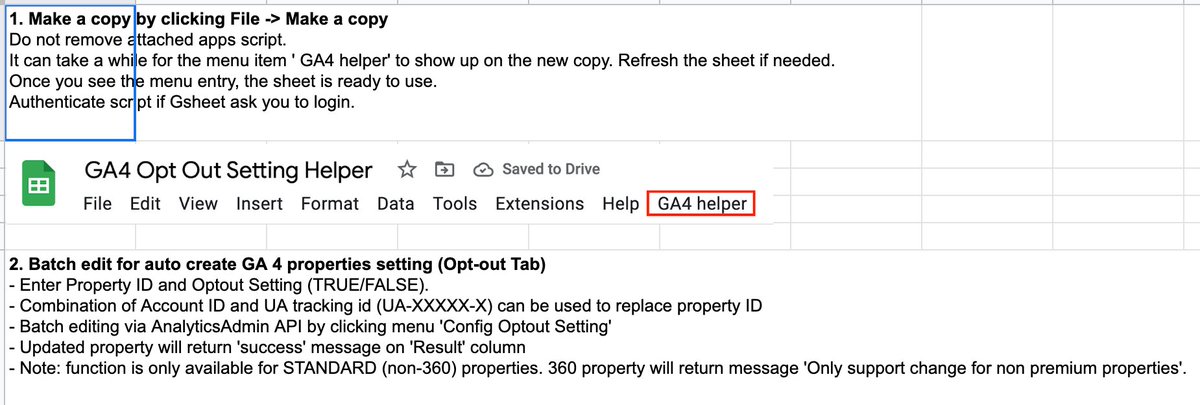 So useful: opt-out of the 'forced' UA -> GA4 migration with a Google Sheet. You can choose property-by-property which ones to opt-out. Do it. docs.google.com/spreadsheets/d… #googleanalytics4 #measure