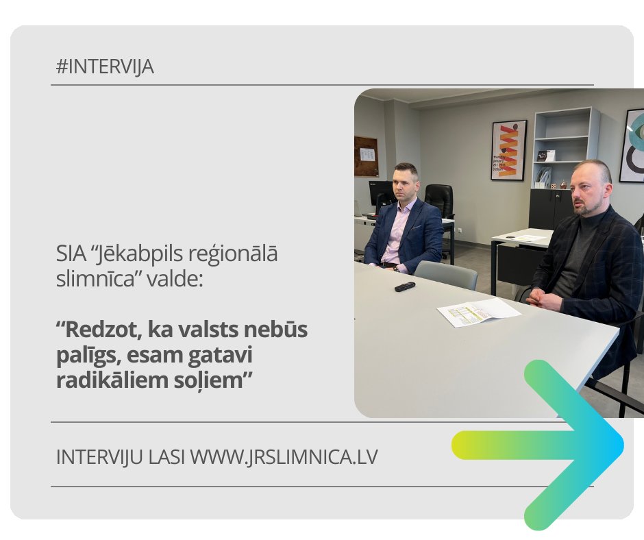 👉 Par situāciju Jēkabpils reģionālajā slimnīcā un krīzes risinājumiem, ko redz slimnīcas vadība stāsta SIA “Jēkabpils reģionālā slimnīca” valdes priekšsēdētājs Ervīns Keišs un valdes loceklis Kaspars Čanders: jrslimnica.lv/valde-redzot-k…
