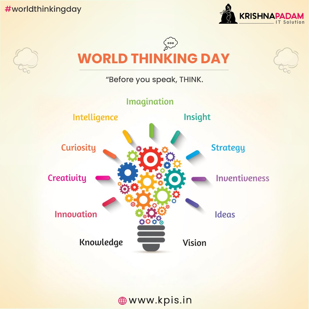 kpispvtltd's tweet image. Think before you Speak.
Think Before You Do. 
#HappyWorldThinkingDay. 
We have been blessed with the power to think, think out of the box, think beyond what is known, and get inspired. By executing innovation, let us use this power to improve the world. 

#thinking  #thoughts