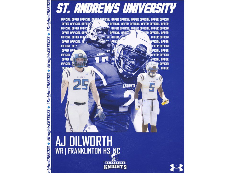 Ajizzle1_11's tweet image. blessed to receive an offer from St. Andrews University 🔵⚪️@StAndrewsFB