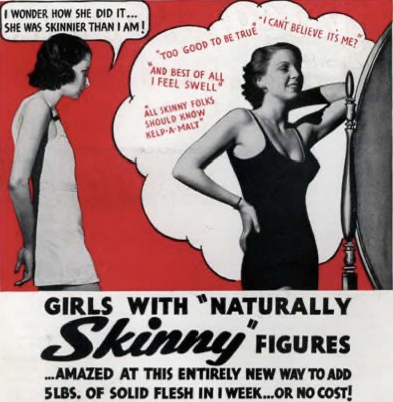 The_East_End's tweet photo. More vintage adverts…
Ladies! Diet - Put on weight… Diet - Put on weight… For pity’s sake American advertisers, make your bloody minds up… #eastend #humour #Advertising #history #Diet #weightlosstips #putonweight https://t.co/SMH4DUoojX