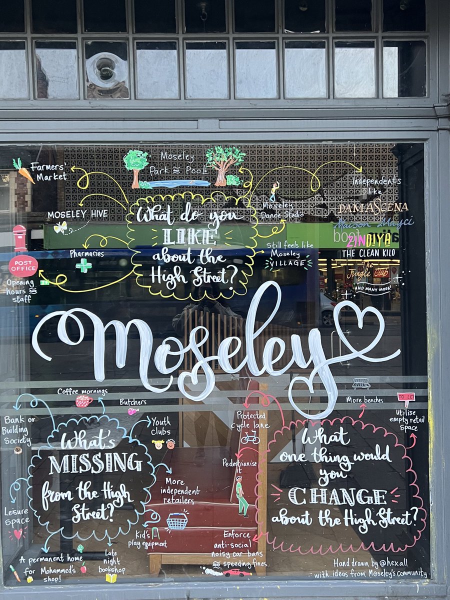 Moseley Community Development Trust (@moseleycdt) on Twitter photo We’re really interested to hear your thoughts on the future of the High St.
You may have seen the drawings on the front of <a href="/MoseleyHive/">Moseley Hive</a>
Have your say or take a look at what others said padlet.com/lorna63/create…
Feel free to add your own thoughts or to give a 👍👎 to other ideas We’re really interested to hear your thoughts on the future of the High St.
You may have seen the drawings on the front of <a href="/MoseleyHive/">Moseley Hive</a>
Have your say or take a look at what others said padlet.com/lorna63/create…
Feel free to add your own thoughts or to give a 👍👎 to other ideas