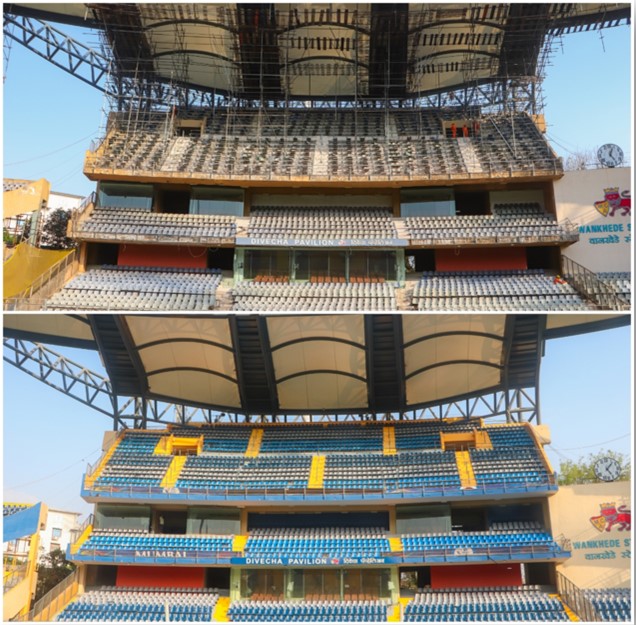 Renovations of the Wankhede Stadium is already underway in a phased manner⏳ Here's the latest look at the progress being made. We are sure that the spectators will enjoy the upgraded facilities at the iconic Wankhede 🏟️ #MCA #Mumbai #Cricket #IndianCricket #BCCI