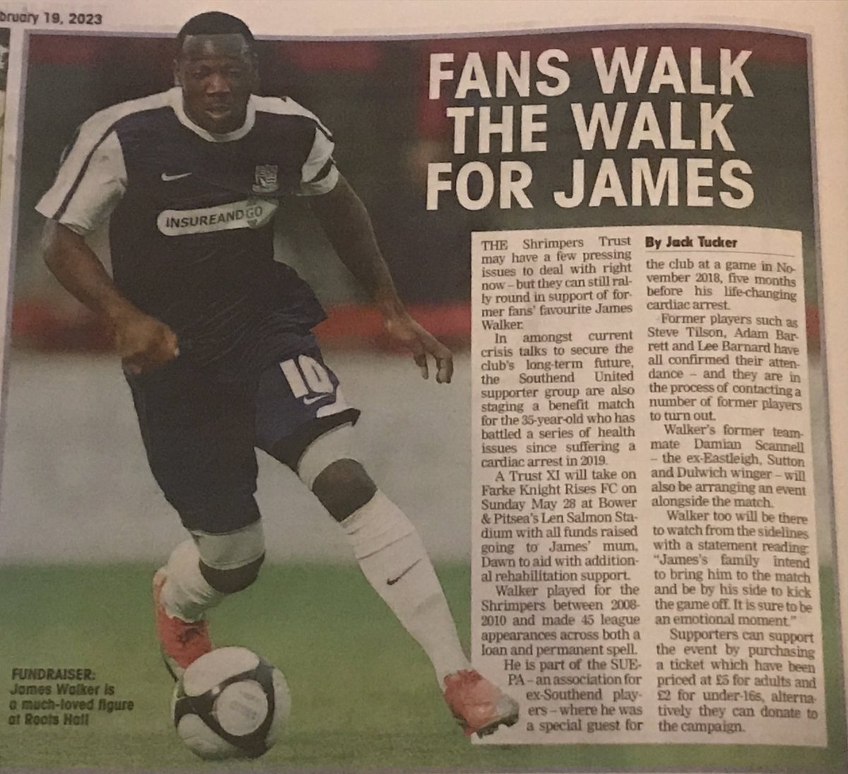 #AMatchforJames <a href="/shrimperstrust/">Shrimpers Trust</a> #Southend