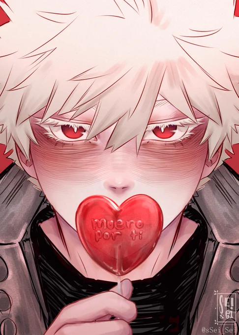 olvide hacer un dibujo para san valentine...en fin miren que bonito katsuki#BNHA #KatsukiBakugo 