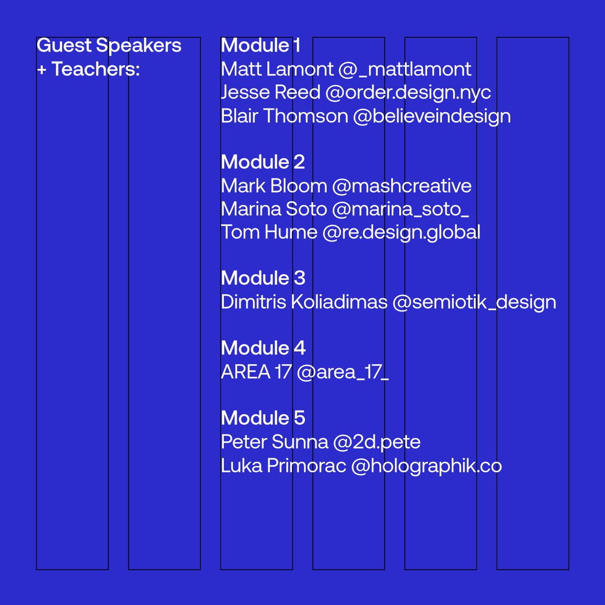 I’m very honoured to be joining the <a href="/labasad/">LABASAD</a> team as co-director of the Online Master in Graphic Design and Applied Typography course alongside my co-director Marina Soto.

Read/See more: labasad.com/en/master/onli…