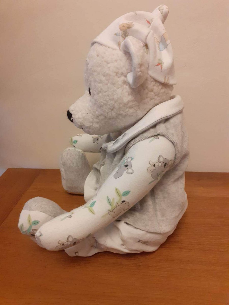DobsonBruce's tweet photo. Keepsake Teddy Bears handmade by Gill Dobson using your special items of clothing or fabric Weighted to match the birthweight 
Embroidered details, names, dates etc 
Please email gilldobsonbears@yahoo.com for more information 
#keepsakebears #TeddyBear #memorybears https://t.co/oENOCmUp4R