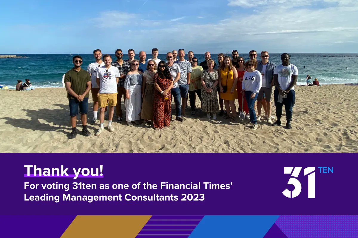 31tenConsulting's tweet photo. Exciting news 🏆 This wonderful team have just been announced as one of the FT's Leading Management Consultants for a fourth year running!

https://t.co/llh8xIvXO9 https://t.co/yuts3vpTMV