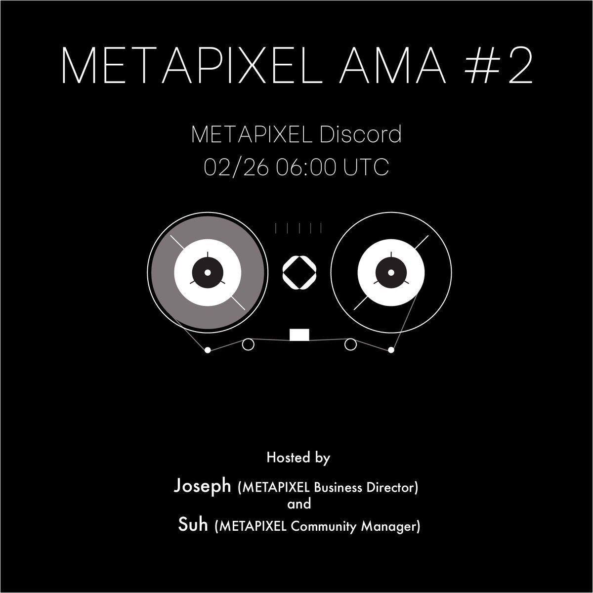 It's time for the second official METAPIXEL Discord AMA! 

Got questions about GSU and the upcoming test? 

📍 METAPIXEL Discord: discord.gg/metapixel
⏰ 02/26 06:00 UTC

🗳️ Submit questions using this form (closes 02/25/2023 06:00 UTC): forms.gle/MyHb8NfPcMCYNQ…
