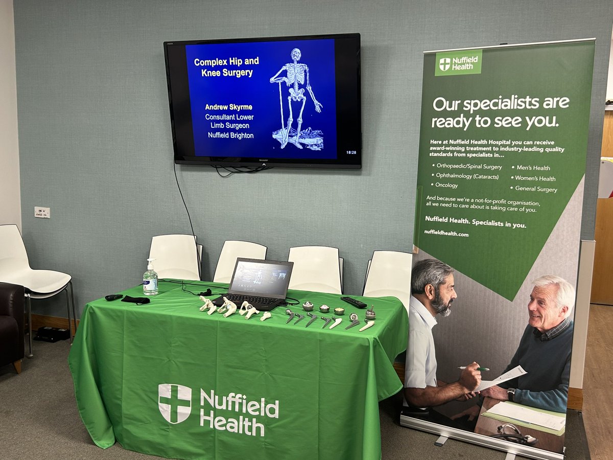 mcpheePT's tweet photo. Thanks @NuffieldHealth Brighton for this evening talk on elective hips and knees 🦵 🦿 🦴 https://t.co/dDWwvRKC36