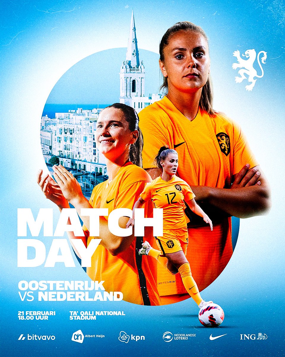 oranjevrouwen's tweet image. Round 𝘁𝘄𝗼! ⚔️💥

🕕 18.00
📍 Ta' Qali National Stadium
🍿 ESPN

#AUTNED