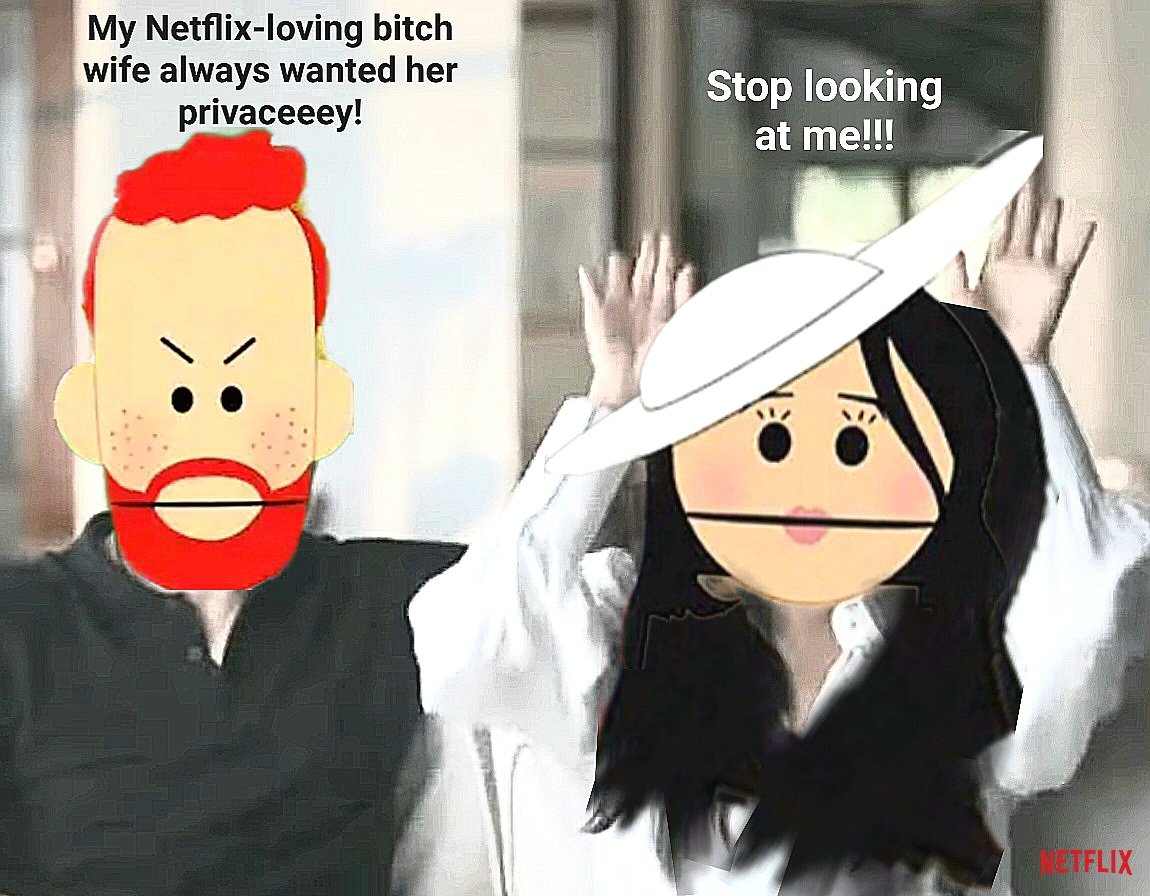 Meghanarciss1's tweet photo. #Southpark #NetflixVersion #HarryandMeghan #DumbPrinceStupidWife #Privaceeey https://t.co/E7dRrO7oeg