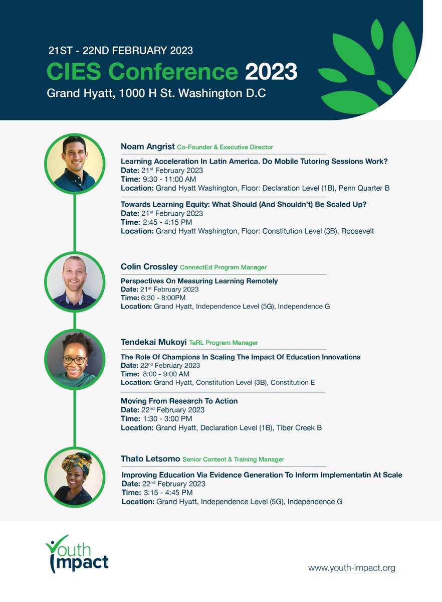 Are you at #CIES2023? We are excited to share insights from our #TaRL and #ConnectEd programming and A/B testing. Please join us!