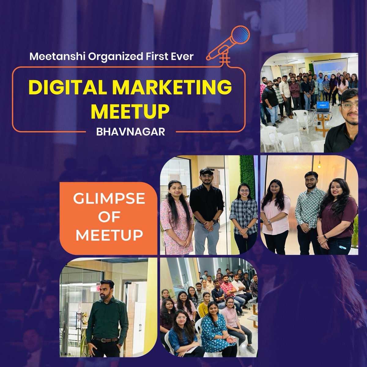 MeetanshiInc's tweet photo. Cheers to a successful first-ever #DigitalMarketingMeetup in Bhavnagar organized by Meetanshi! 🎉👏 

Big thanks to all attendees for bringing energy &amp; enthusiasm, insightful speakers who left us inspired, and the opportunity to connect &amp; exchange ideas! 🙌 

#DMMBVN2023 🌟🎤🚀🌎 https://t.co/AfvxppeY9P