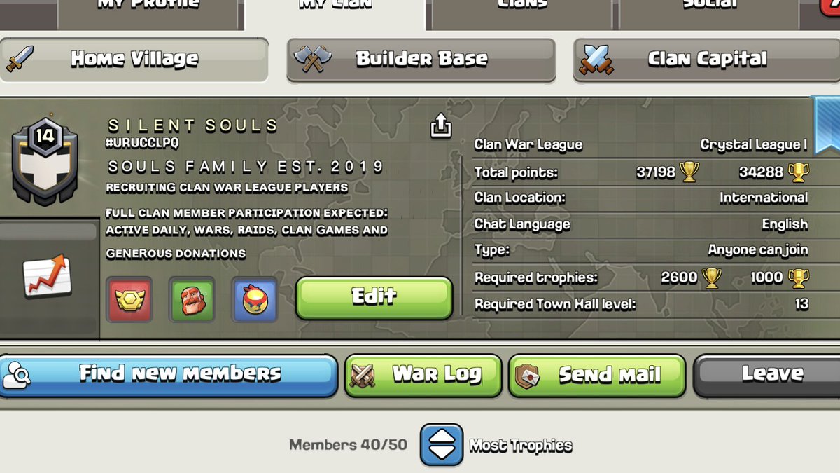 Zentacless's tweet photo. 🚩 Spots open for any TH13+ players who’d like a home for #ClanGames 

Already expecting to reach maxed points easily.

# URUCCLPQ

#ClashOfClans #CoC https://t.co/qGT9l6UwKt