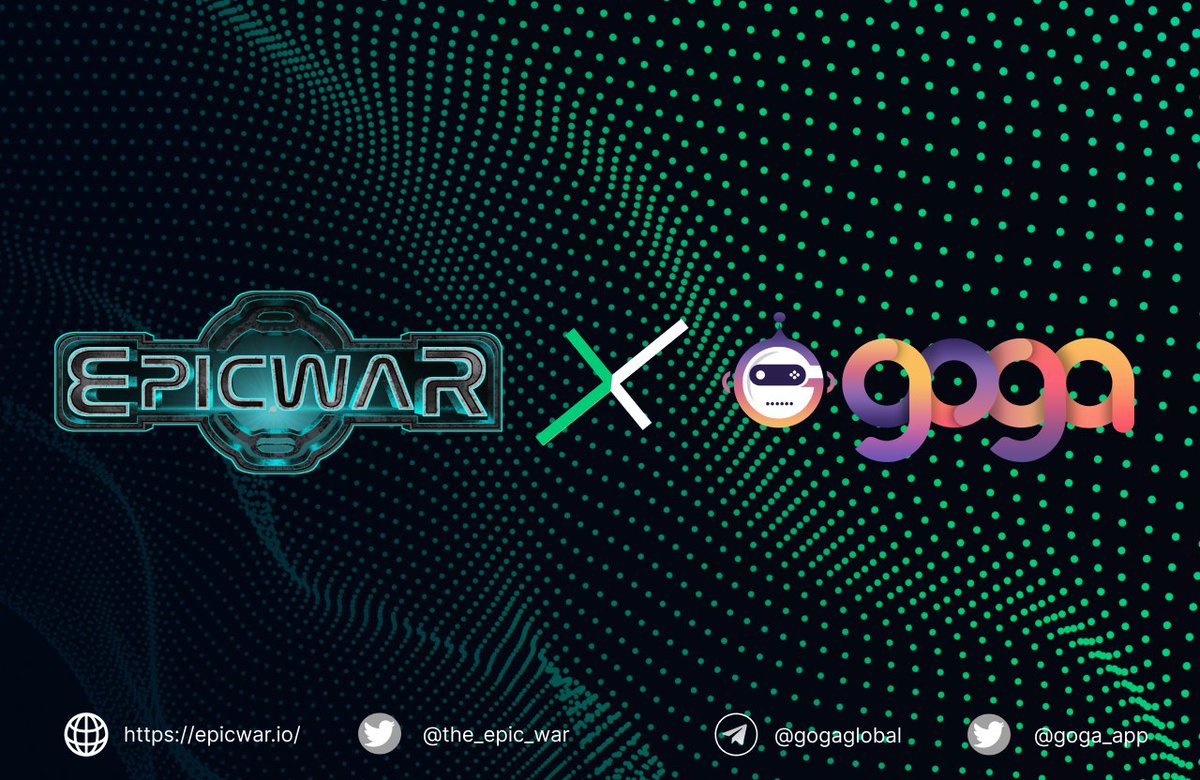 PARTNERSHIP ANNOUNCEMENT: EPIC WAR x @goga_app We are so thrilled to announce that we became the official strategic partner with GOGA - the first AI-Based E-Learning dApp aiming to onboard 1.5B Web2 users to Web3 World