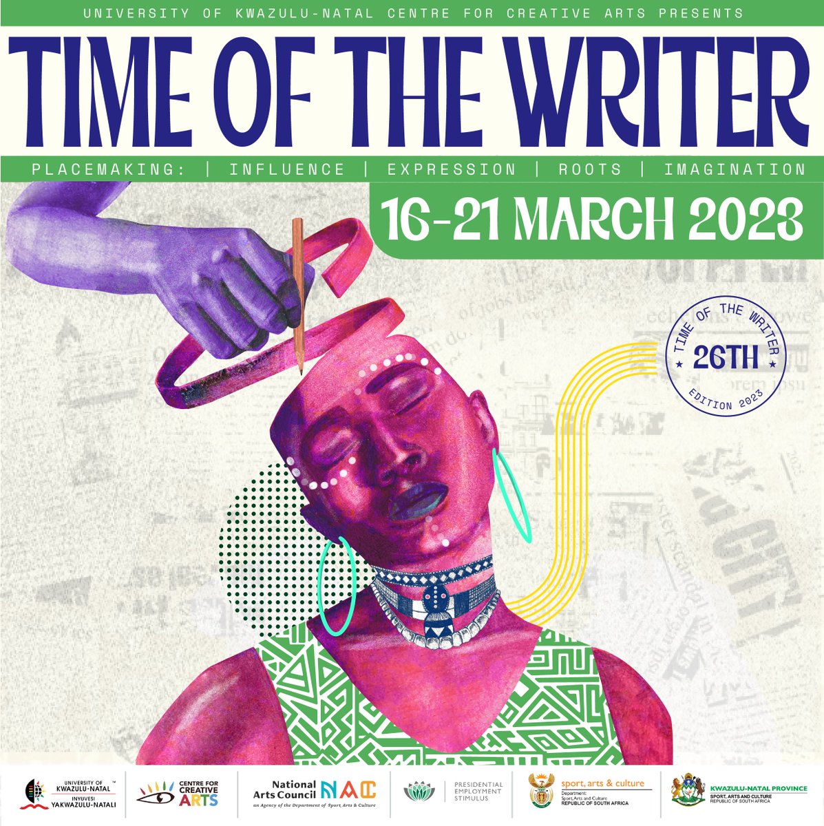 📅Mark Your Diaries📅 Delighted to announce the <a href="/UKZN/">University of KwaZulu-Natal</a>’s <a href="/ukzncca/">Centre for Creative Arts</a> is bringing you the 26th edition of Time of the Writer International Festival. Running from the 16th - 21st of March 2023 

Keep your eyes 👀 glued on our socials for upcoming info😊