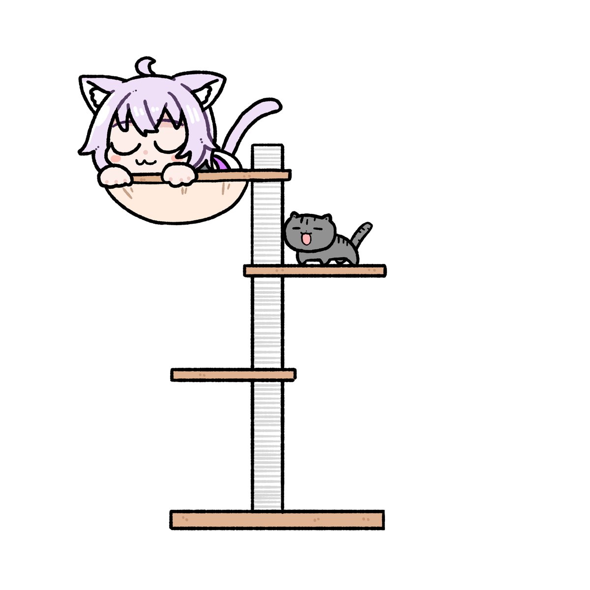 猫又おかゆ 「#絵かゆキャットタワーおかゆん 」|honmirinのイラスト