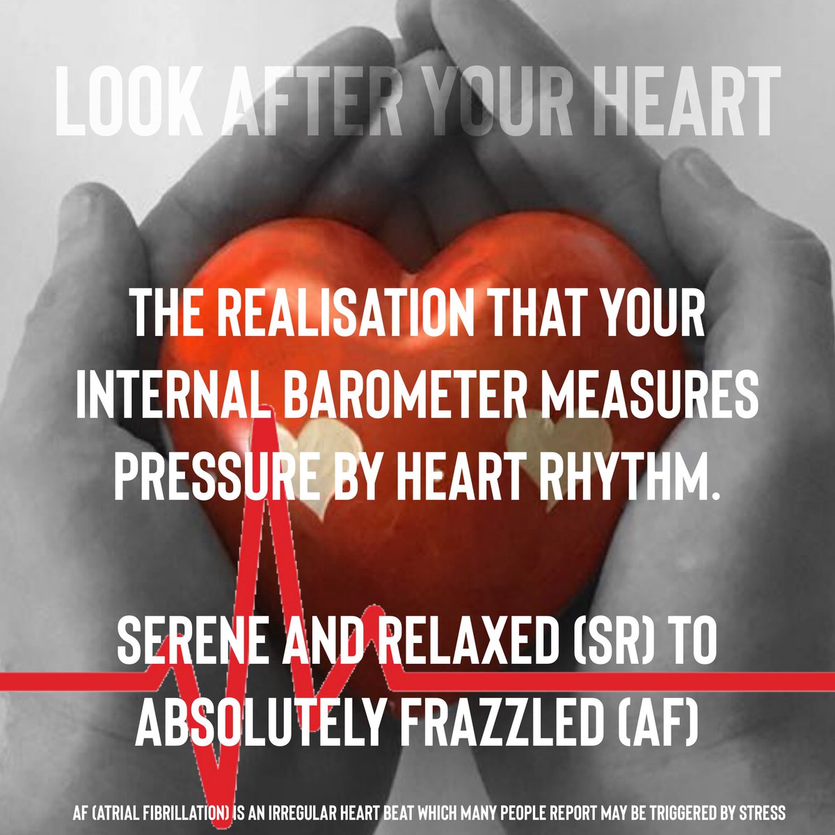Atrial fibrillation is a common irregular heart beat that increases the risk of stroke. Many people report that stress triggers their AF. In recent years studies are starting to look at how we can mediate the association using different means. What works for you? ❤️