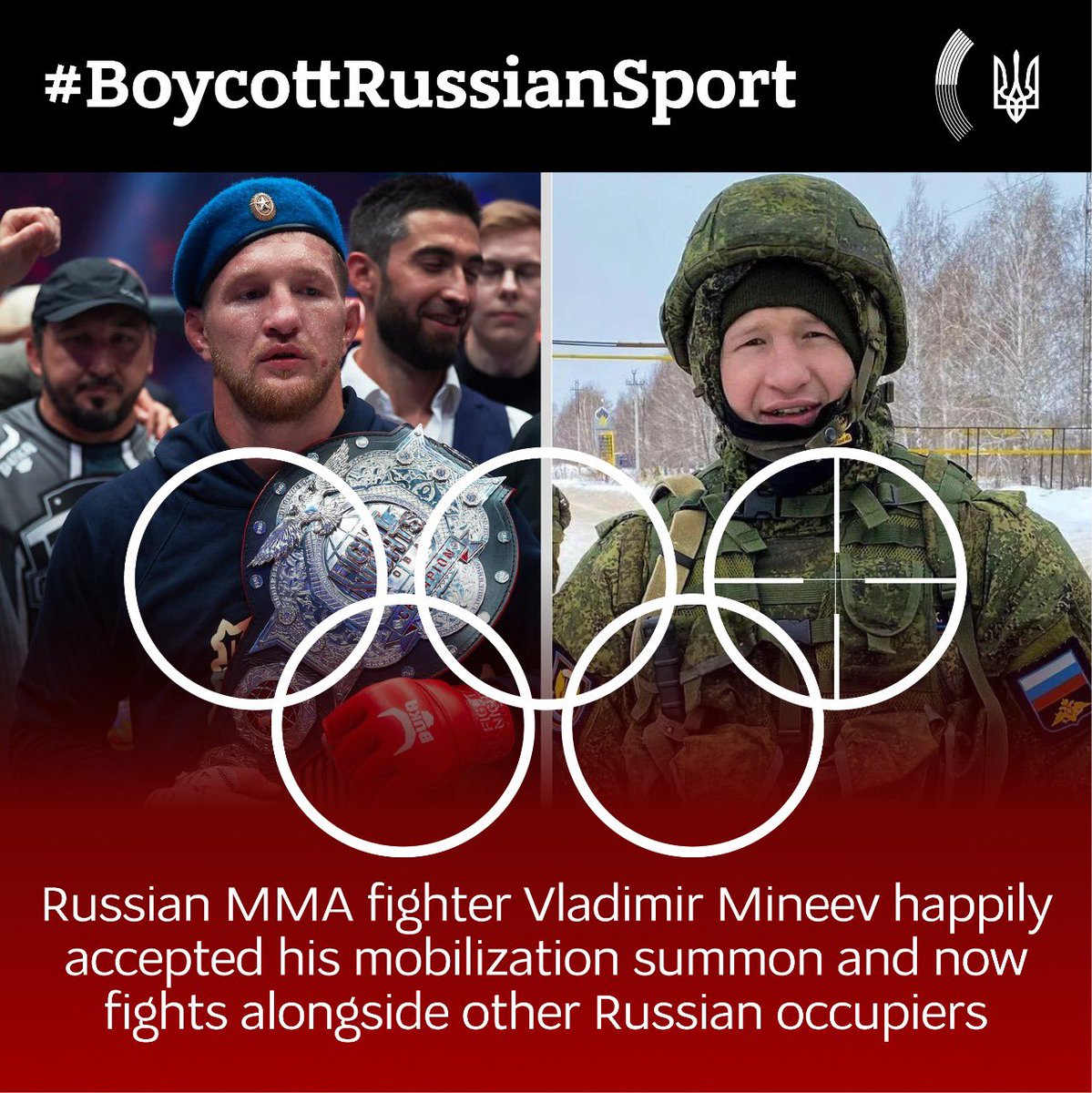 russian athletes are outraged by #BoycottRussianSport, but are ok w russian genocide of Ukrainians. <a href="/iocmedia/">IOC MEDIA</a>, every 3rd russian athlete at <a href="/Olympics/">The Olympic Games</a> 2022 was a soldier of their army. Should you decide to open your eyes, you might notice a big discrimination of our right for life