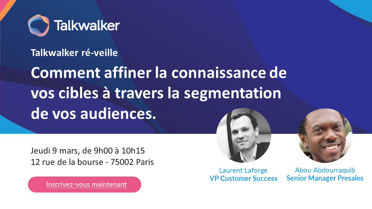 ☕ Le 9 mars, venez prendre un café chez #Talkwalker ! Ensemble, nous décrypterons comment analyser les #conversations des communautés et en tirer des #insights actionnables, pour prendre de meilleures décisions business. Inscription: ow.ly/VQrU50MVmYQ