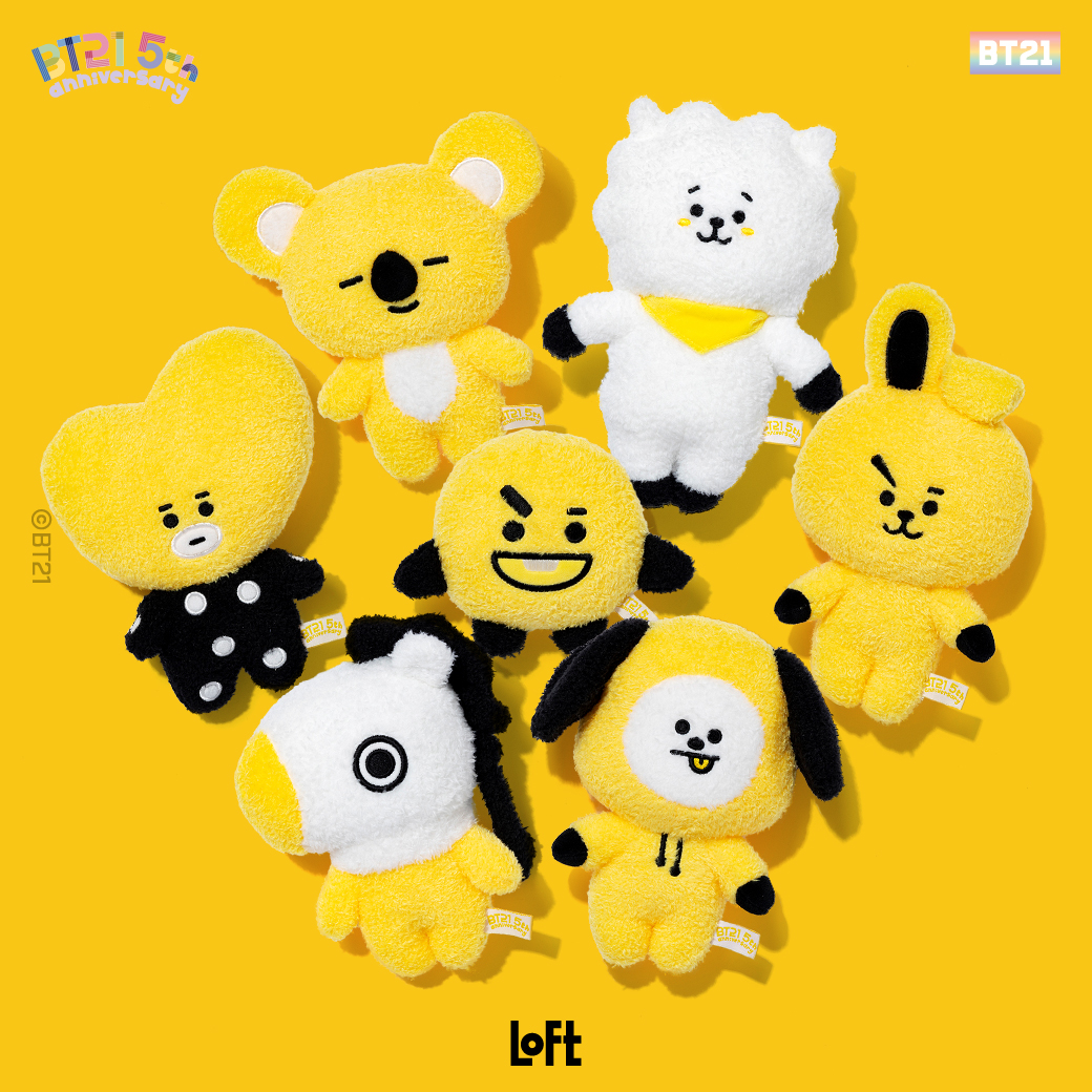 BT21 5周年レインボー マスコット LOFT イエロー TATA タタ