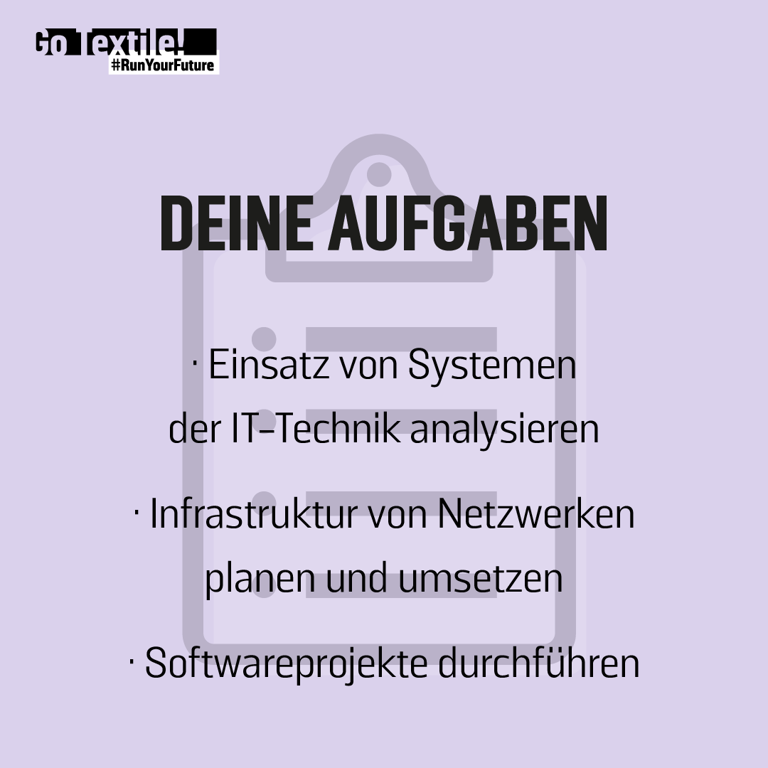 go_textile's tweet photo. In der #Ausbildung zur/zum IT-Kauffrau/mann lernst du, wie man #digitale #Infrastruktur und #IT-Systeme aufbaut.🧑💻 💁♀️ Eine abwechslungsreiche Arbeit wartet auf dich!
Infos hier 👉 https://t.co/TCk1HP5zbC
#gotextile #runyourfuture #applynow #digitalisierung https://t.co/qIvecTAG0L