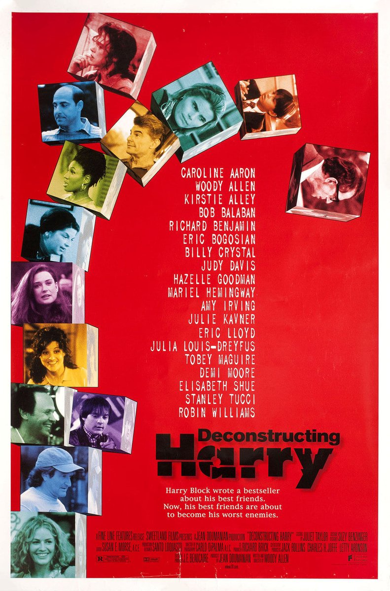 WoodyAllenFan's tweet photo. Now watching Deconstructing Harry (1997)
Director/ writer Woody Allen
Actors Woody Allen, Richard Benjamin, Kirstie Alley, Billy Crystal, Jude Davis, Julie Kavner, Elizabeth Shue, Tobey Maguire, Jennifer Garner, Paul Giamatti, & Robin Williams
#WoodyAllen #DeconstructingHarry https://t.co/oIhpOt0JNm