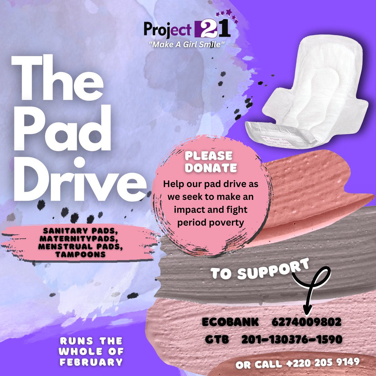 Project21plus's tweet photo. Period Poverty is real‼️
You can make the difference In a little girl’s life. 
This year, we wish to distribute reusable sanitary pads to girls in Sabah Njien Village (near Farafenni) 

Please help us reach our goal and donate to this drive. 
#periodpoverty #project21 https://t.co/9h0As7LfIL