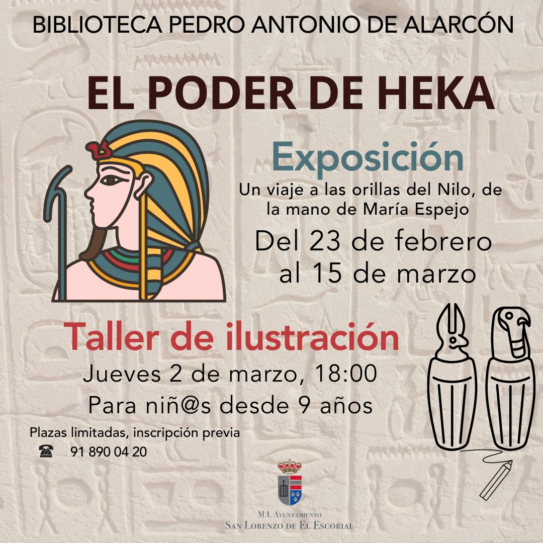 BiblioSanLo's tweet photo. 📢Desde este jueves, #exposición, y al siguiente #tallerdeilustración. «El poder de Heka». 
Para niñ@s desde 9 años.
¡Reserva plaza! 
☎️ 91 890 04 20 https://t.co/9D9tI2FHFL
