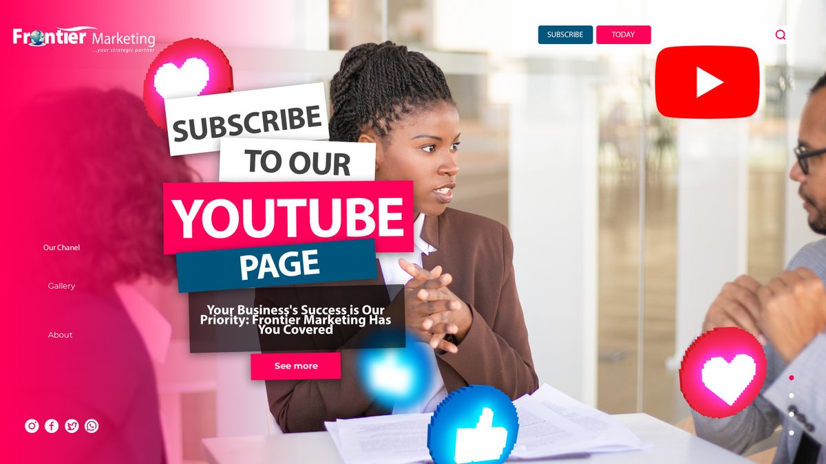 frontier_ltd's tweet photo. Unleash Your Business's Potential.
Experience the Power of Strategic Marketing 
Grow Your Business with Frontier Marketing's Expertise

Have you subscribed to our youtube page??

https://t.co/R3hN9W4vL7
#frontiermarketing
#marketingstrategy
#marketing
#branding https://t.co/0zUc0Vxjve