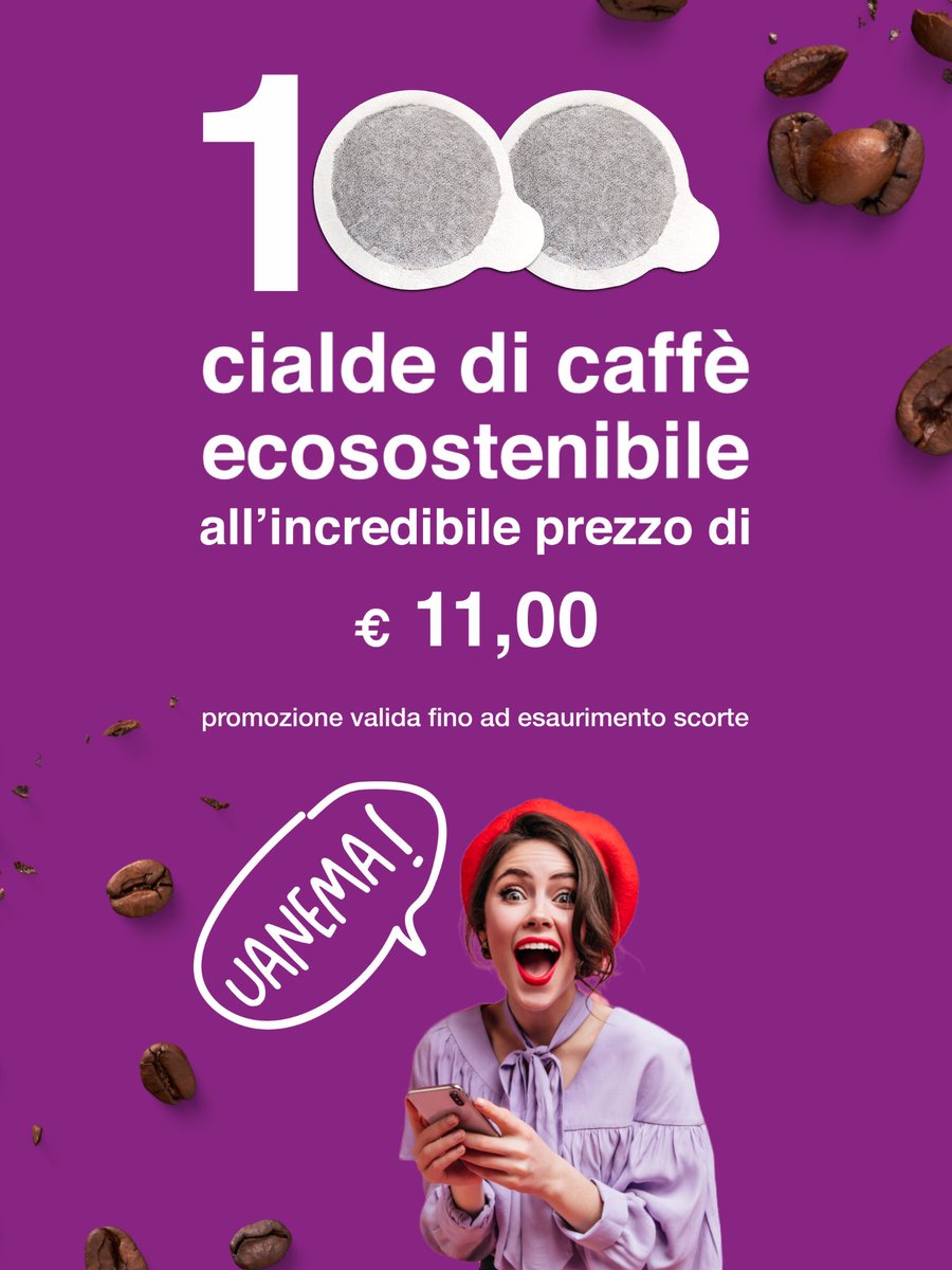 uanemacaffe's tweet photo. 100 #cialde di #caffè ecosostenibili ad un incredibile prezzo promozionale!
#Offerte valide fino ad esaurimento scorte
Vienici a trovare sul nostro e-commerce https://t.co/NJ5VdhQ5Qm
#UANEMA #coffee #perte #italiavirale #tiktok #views #oggi #napoli #milano #roma #foryou https://t.co/dBqyMCRhrT