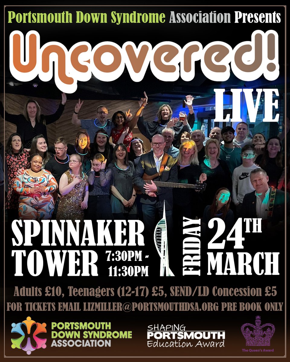 Portsmouth Down Syndrome Association 💚 (@PortsmouthDSA) on Twitter photo 2023-02-21 08:19:36 Join us for our @SpinnakerTower music gig with rock legends ‘Uncovered’. Ticket price includes all viewing platforms. Bar available Contact us for more info! @Hairbear02 @BrooksStaceyL @alice0sborne @kenross2011 @girliesaints @MichelleS2104 @LucyScoular @C_CrookPDsa @benebrooks Join us for our @SpinnakerTower music gig with rock legends ‘Uncovered’. Ticket price includes all viewing platforms. Bar available Contact us for more info! @Hairbear02 @BrooksStaceyL @alice0sborne @kenross2011 @girliesaints @MichelleS2104 @LucyScoular @C_CrookPDsa @benebrooks