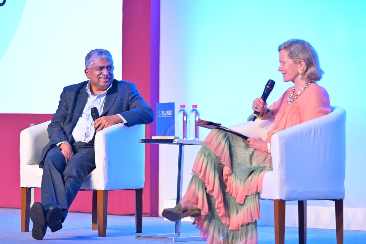 EMERITUS_INST's tweet photo. Thrilled to have 'India's CTO' Nandan Nilekani speak to Deborah Quazzo and an excited audience. Stay tuned for updates.

#GSVEmeritusIndiaSummit #edtech #emeritusindia #emeritus #learningneverstops #edtechevent https://t.co/8G1wVcw3v1