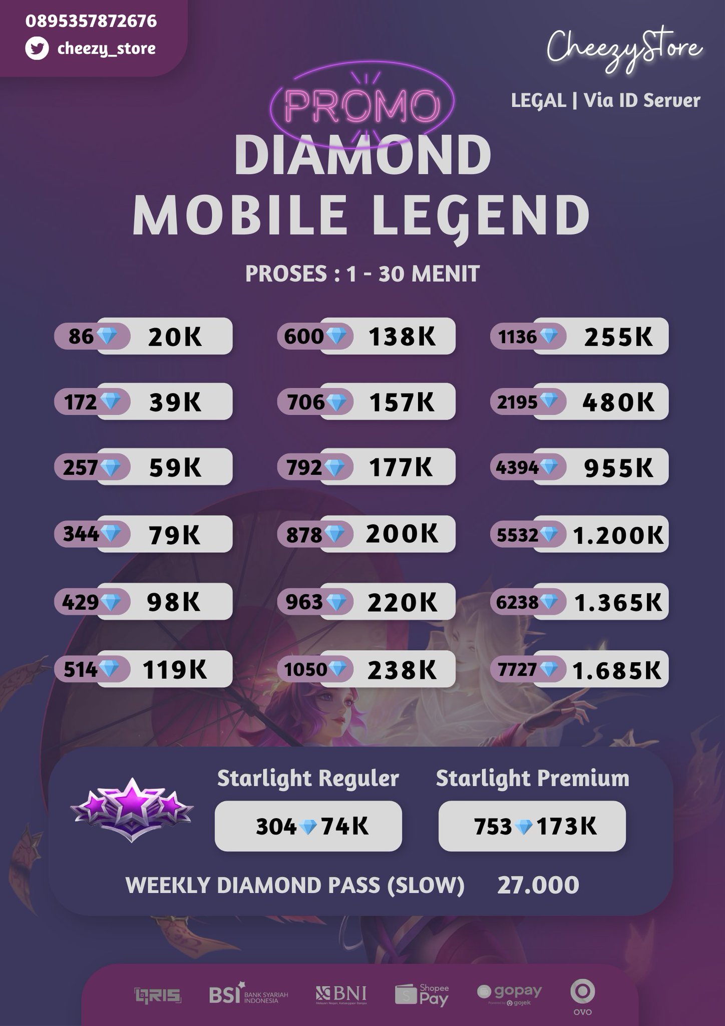 CHEEZY Promo Diamond ML on Twitter "ⓅⓇⓄⓂⓄ ⒹⒾⒶⓂⓄⓃⒹ Ⓜ